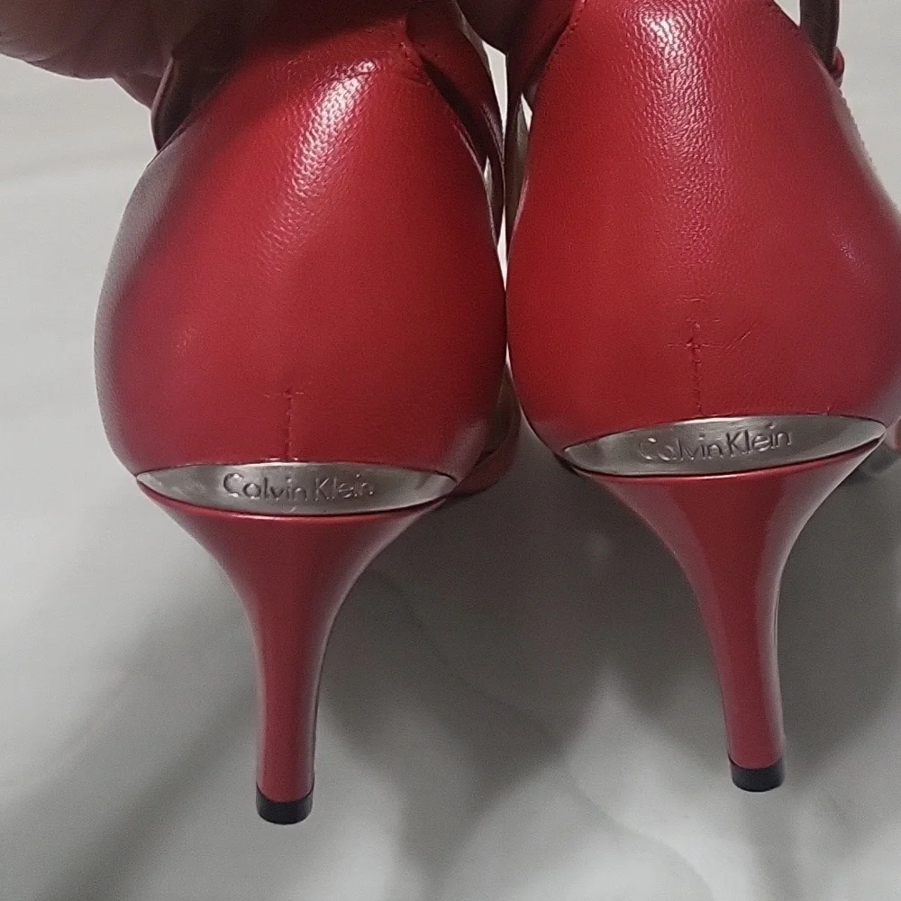 Calvin Klein Women’s Red Pointed Toe Slingback Pumps Size 7.5-8 - Picture 7 of 7
